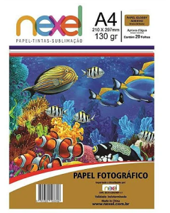 Papel fotográfico adesivo brilho 130Gr 20 folhas - Nexel