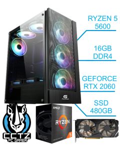 Computador CCTZ GAMER HUNTER - Ryzen 5 5600 - 16GB - RTX 2060 - 480GB