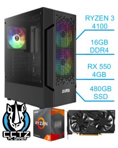 Computador CCTZ GAMER WAVE - RYZEN 3 4100 - 16GB - RX 550 4GB - 480GB SSD